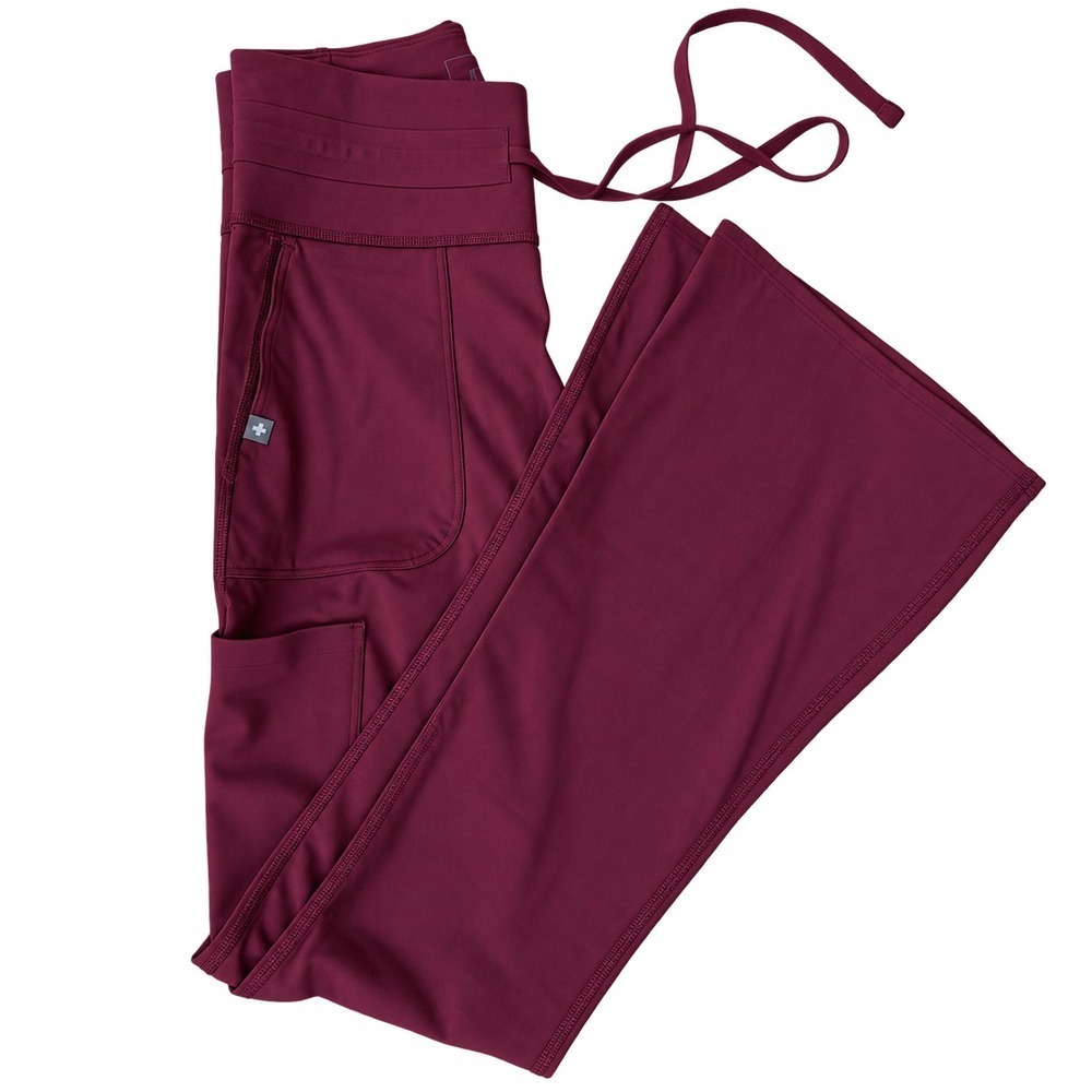 FIGS Flare Scrub Legging Burgundy Small NWT